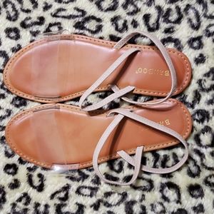 Bamboo Clear Band Flat Sandal